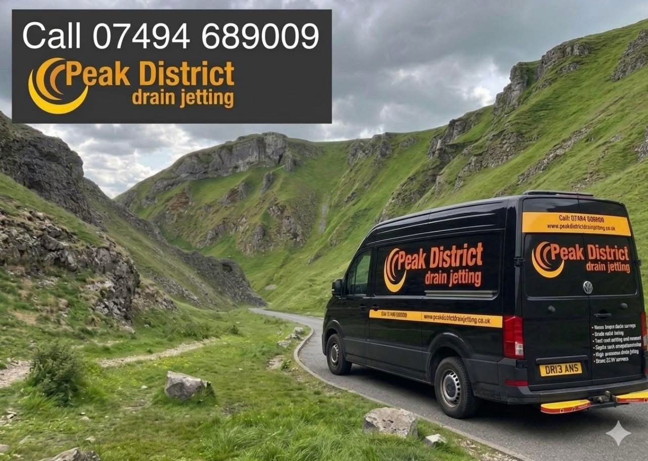 Peak District Drains high-pressure water jetting van serving Macclesfield, Buxton, and the Peak District.